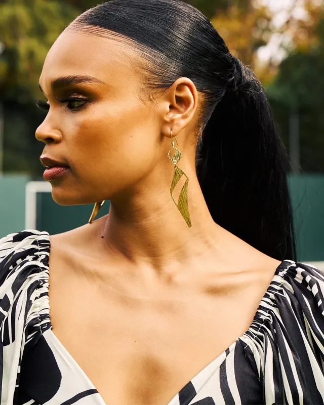 Eklips Earrings - Upcycled Brass sold by Diarrablu