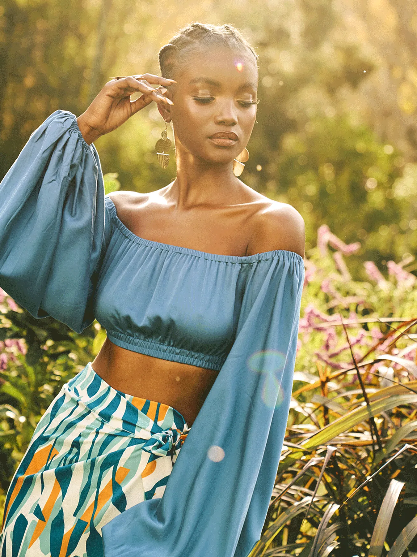 Sustainable Naka Top - Solid Teal sold by Diarrablu