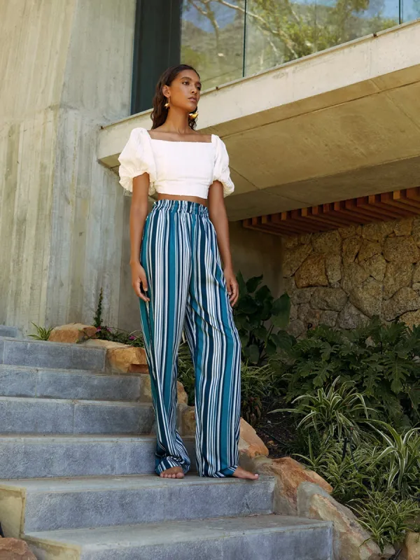 Leer Pants - Rayas Blu sold by Diarrablu