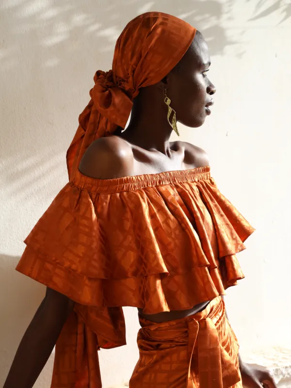 Wairu Top  - Dhaw Rust sold by Diarrablu