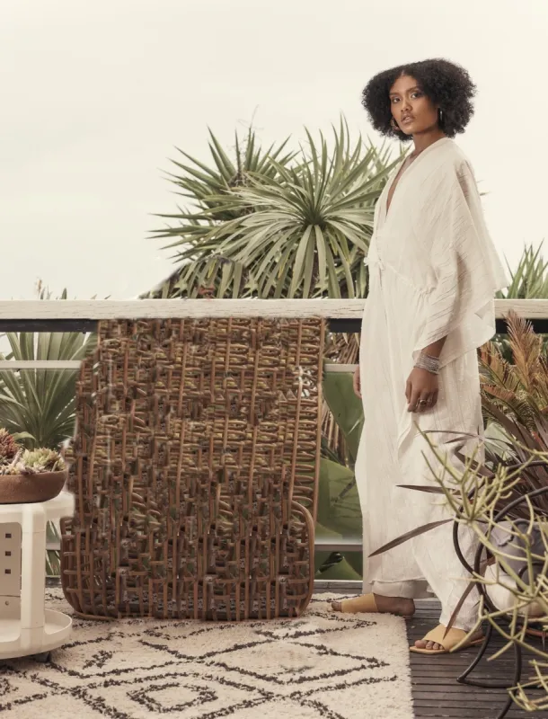 Sustainable Daba Caftan - Solid Blanc sold by Diarrablu