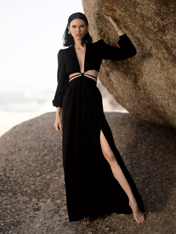 Sustainable Amal Dress - Solid Noir sold by Diarrablu