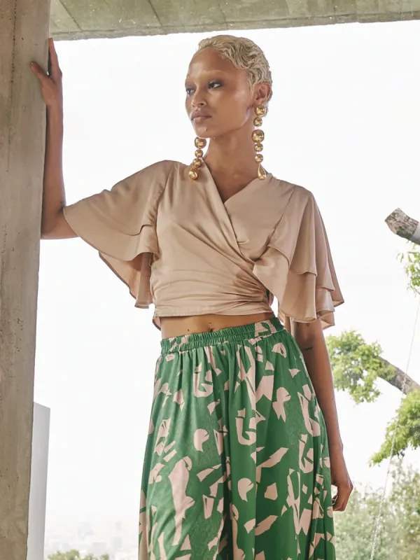 Sustainable Sahel Top - Solid Cream sold by Diarrablu