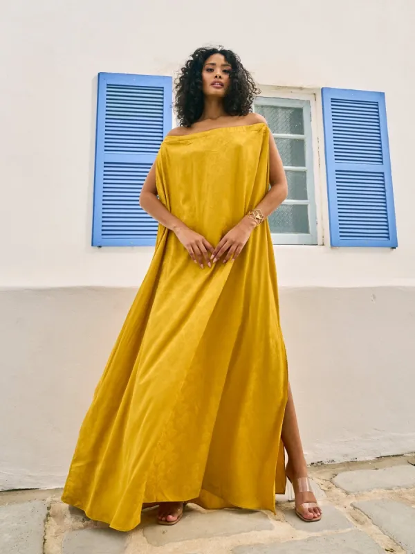 Rhea Dress - Zeen Mustard sold by Diarrablu