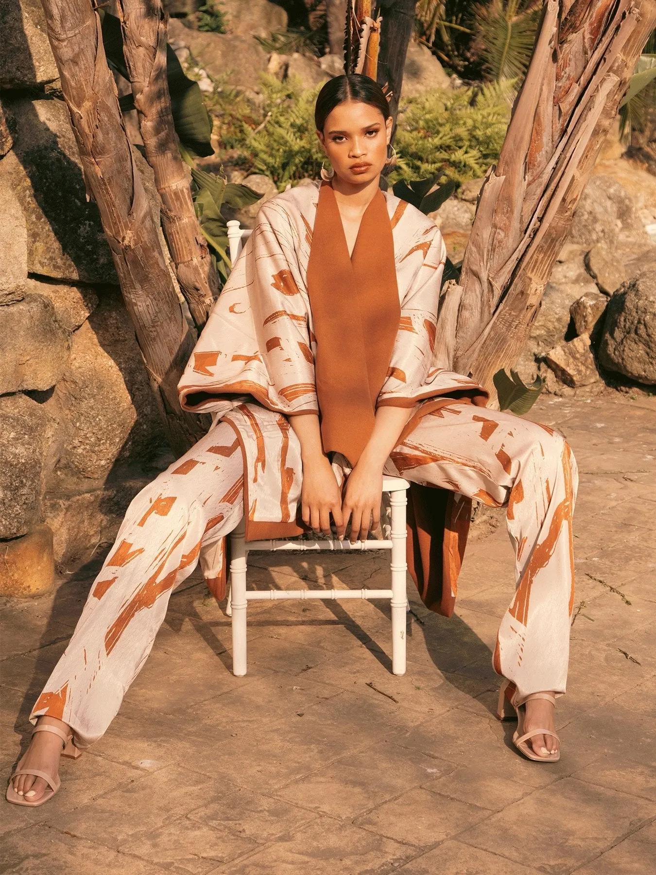 Leer Pants - Garden Cream sold by Diarrablu