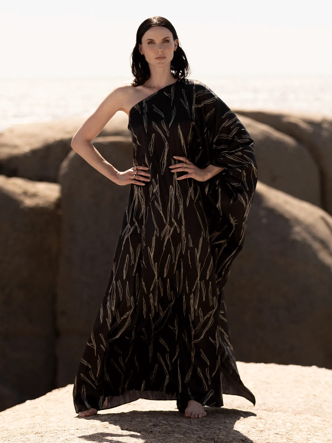 Satu Dress - Scribble Noir sold by Diarrablu