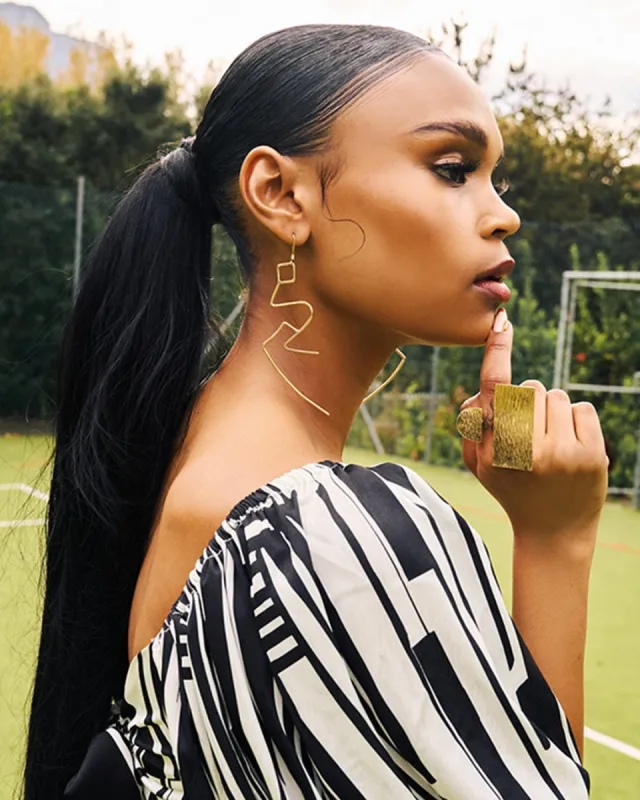 Volana Earrings - Upcycled Brass sold by Diarrablu