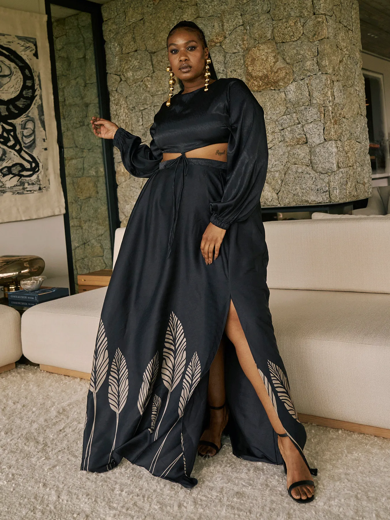 Rahma Dress - Palms Noir sold by Diarrablu product image thumbnail 3