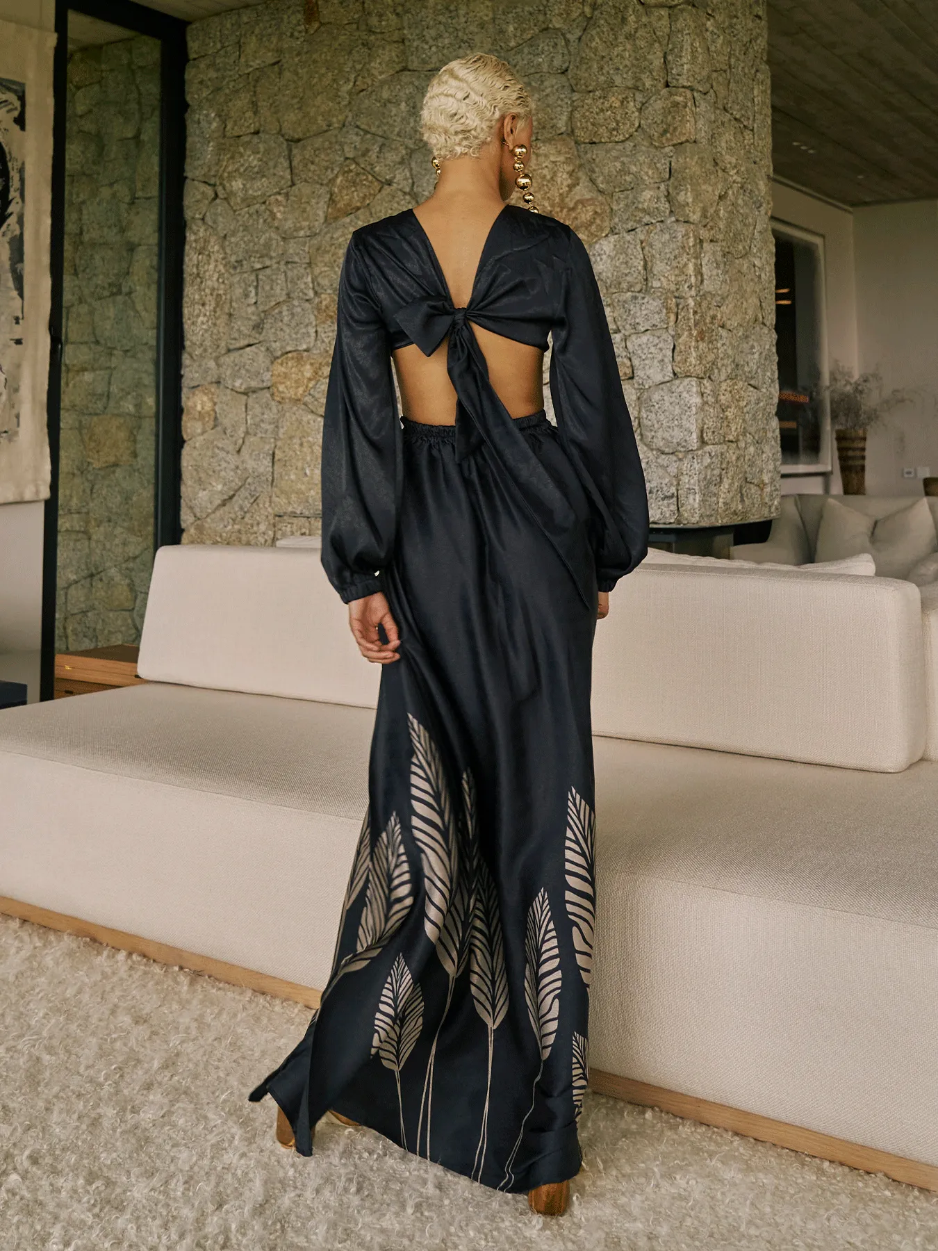 Rahma Dress - Palms Noir sold by Diarrablu product image thumbnail 5