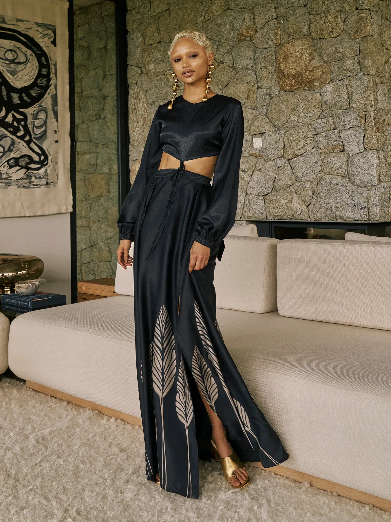 Rahma Dress - Palms Noir sold by Diarrablu product image thumbnail 4