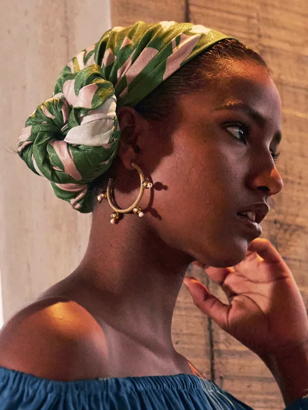 Moussor Headwrap - Batik Vert sold by Diarrablu