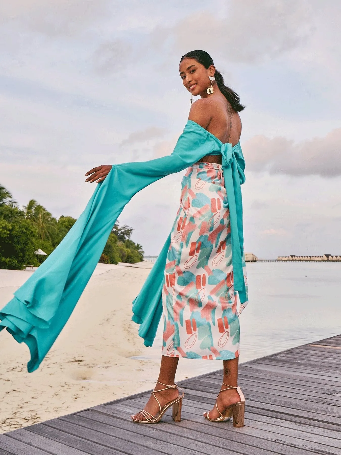 Sustainable Kinu Top - Solid Aqua sold by Diarrablu product image thumbnail 4