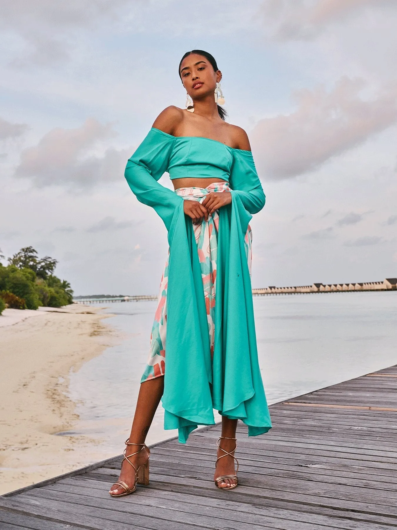 Sustainable Kinu Top - Solid Aqua sold by Diarrablu