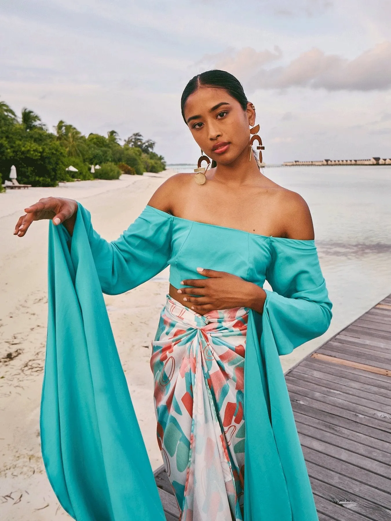 Sustainable Kinu Top - Solid Aqua sold by Diarrablu product image thumbnail 3