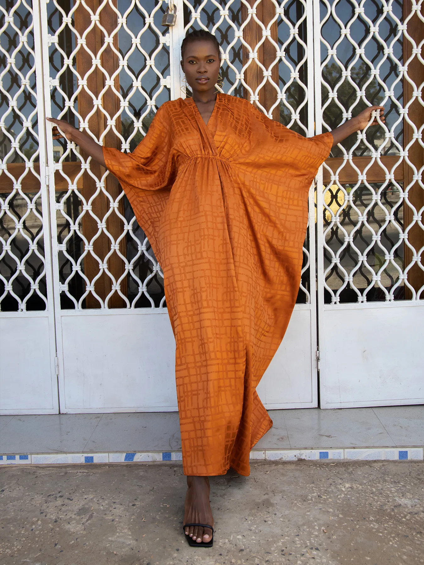 Naim Dress - Dhaw Rust sold by Diarrablu