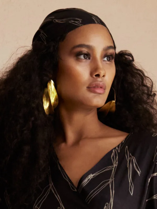 Moussor Headwrap - Scribble Noir sold by Diarrablu