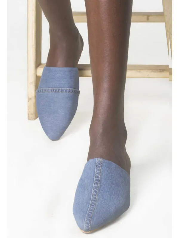 Dokh Mules - Denim Blue sold by Diarrablu