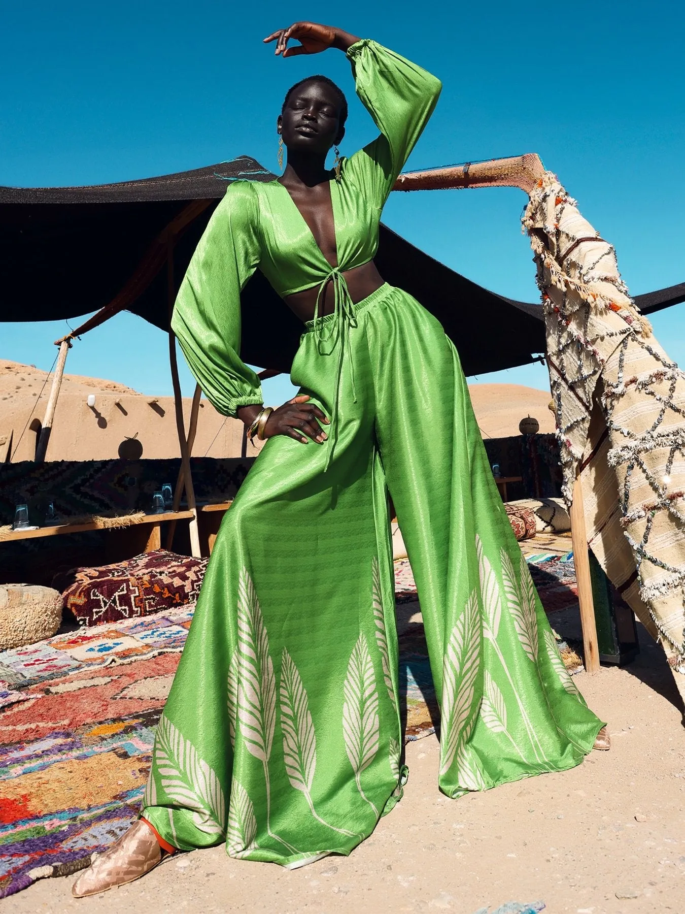 Lama Top - Palms Vert sold by Diarrablu product image thumbnail 3