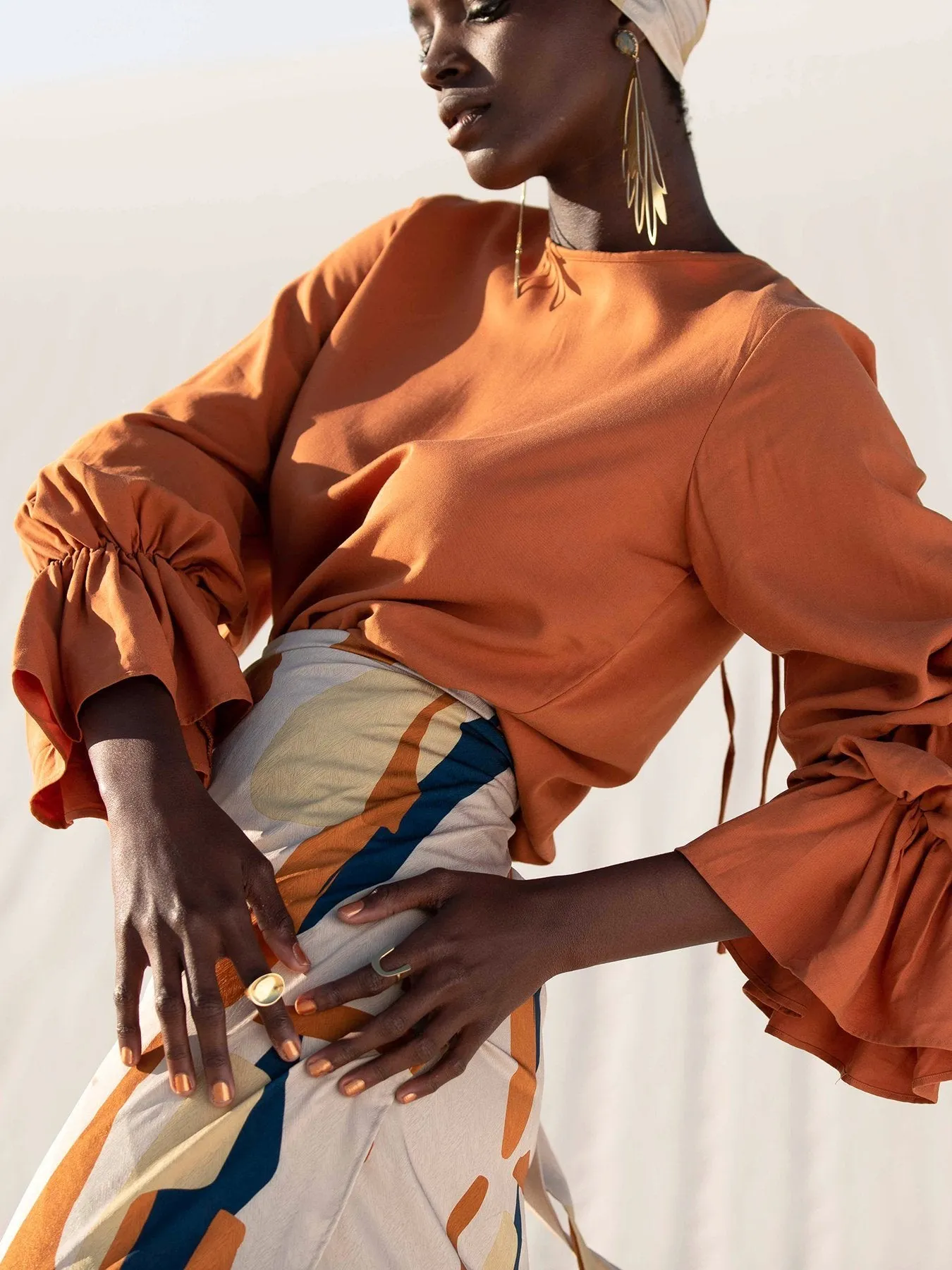 Sustainable Lena Top - Solid Rust sold by Diarrablu product image thumbnail 4