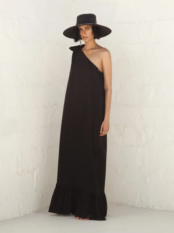 Sustainable Diago Dress - Solid Noir sold by Diarrablu