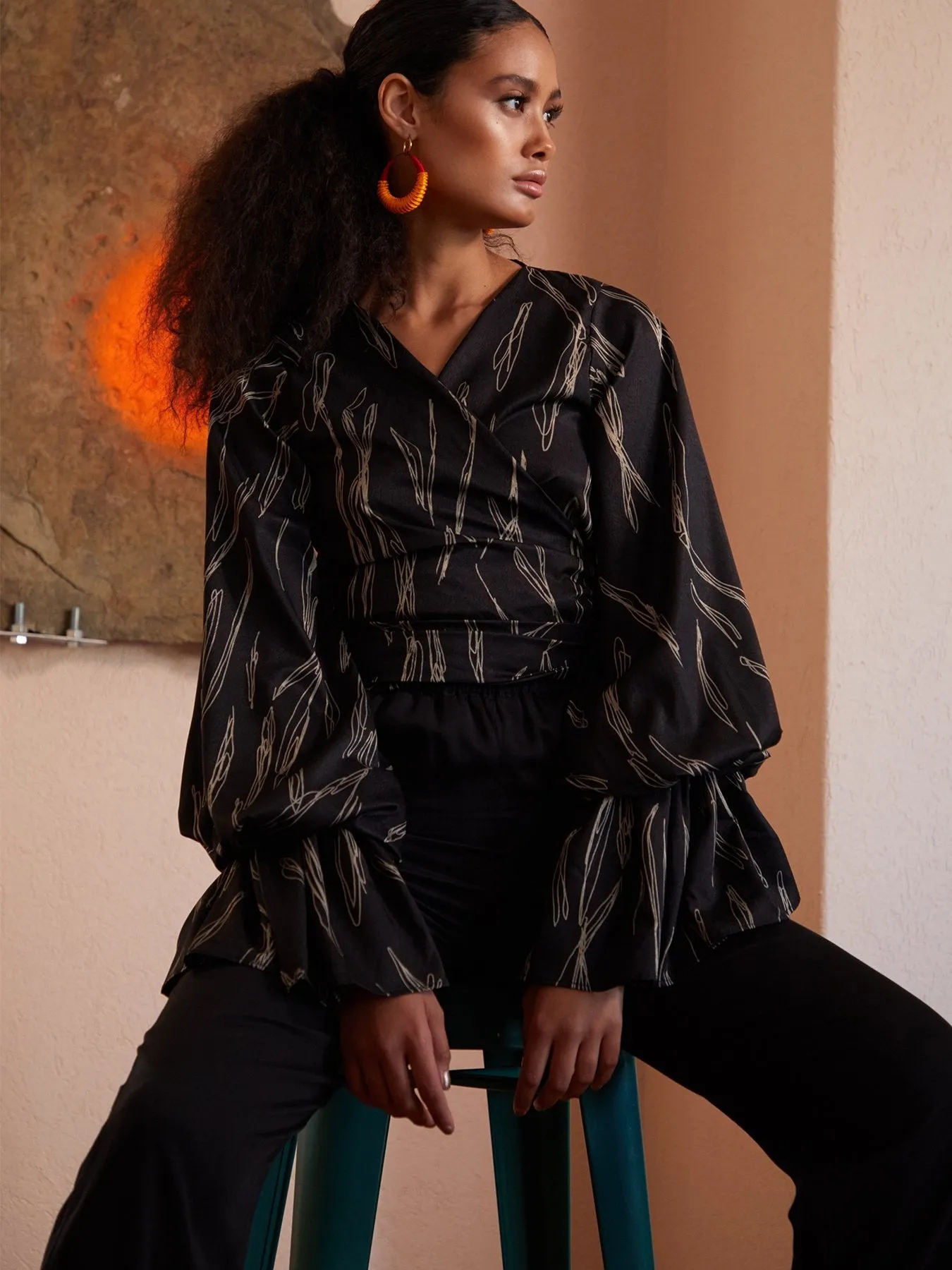 Aja Top - Scribble Noir sold by Diarrablu