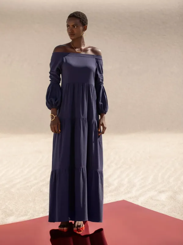 Sustainable Kudi Dress - Solid Navy sold by Diarrablu