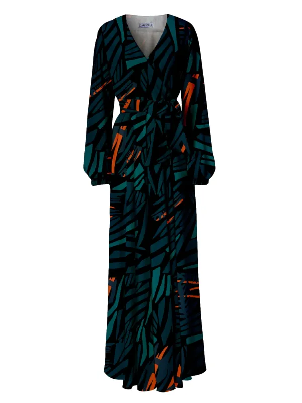 Marieme Dress - Baol Teal sold by Diarrablu