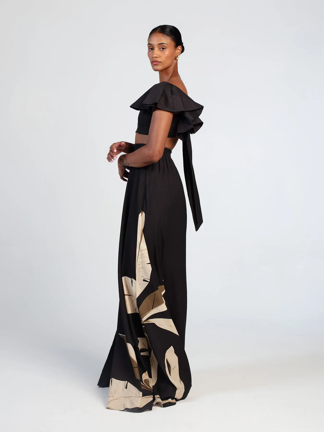 Printed Linen Mundi Skirt - Sierra Noir sold by Diarrablu product image thumbnail 4