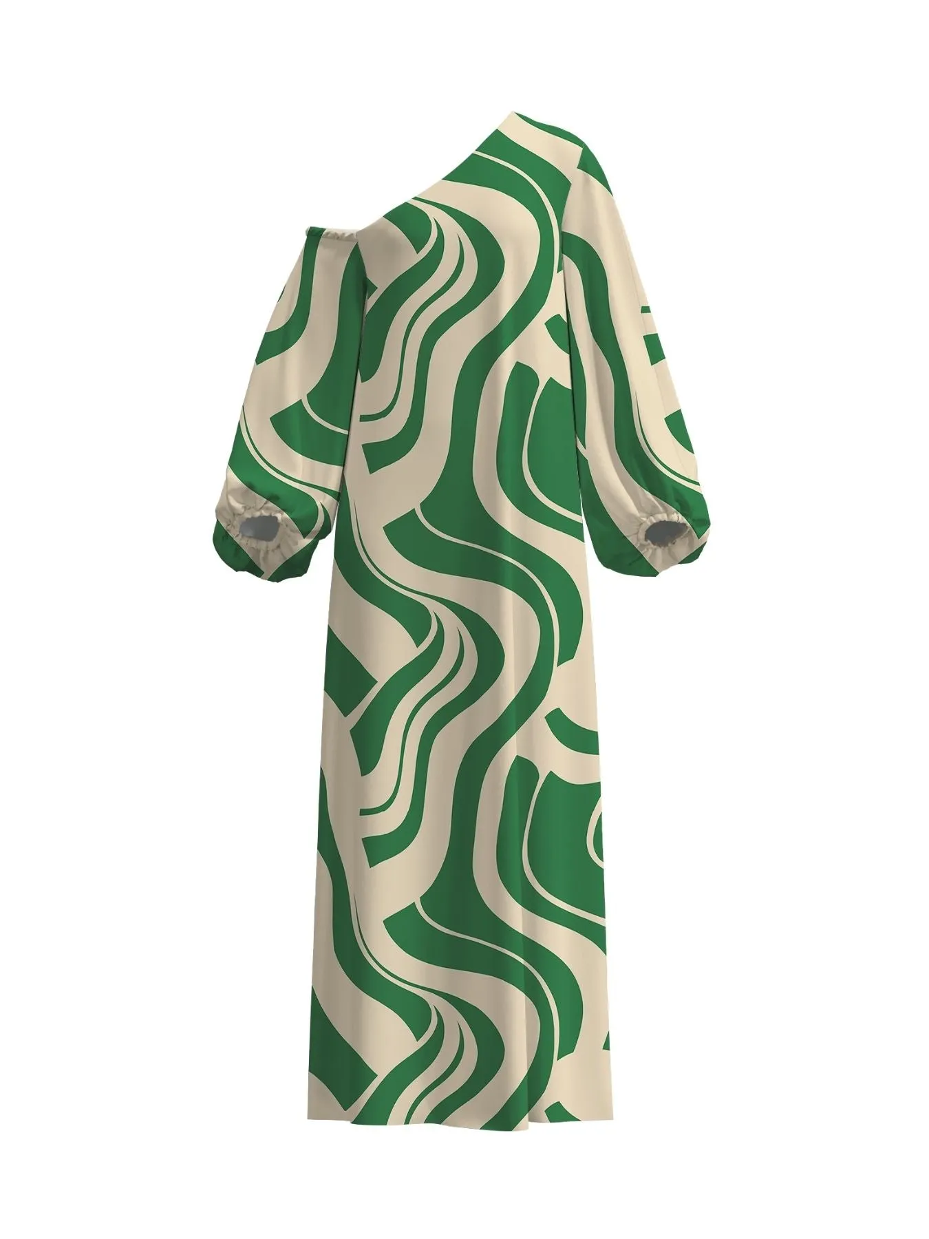 Printed Cotton Poplin Niva Dress - Luze Olive sold by Diarrablu product image thumbnail 2