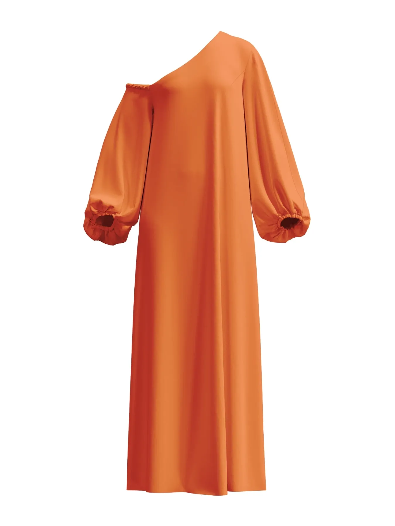 Printed Cotton Poplin Niva Dress - Solid Orange sold by Diarrablu product image thumbnail 2