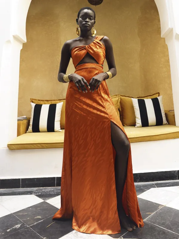Dalia Dress - Bala Orange sold by Diarrablu