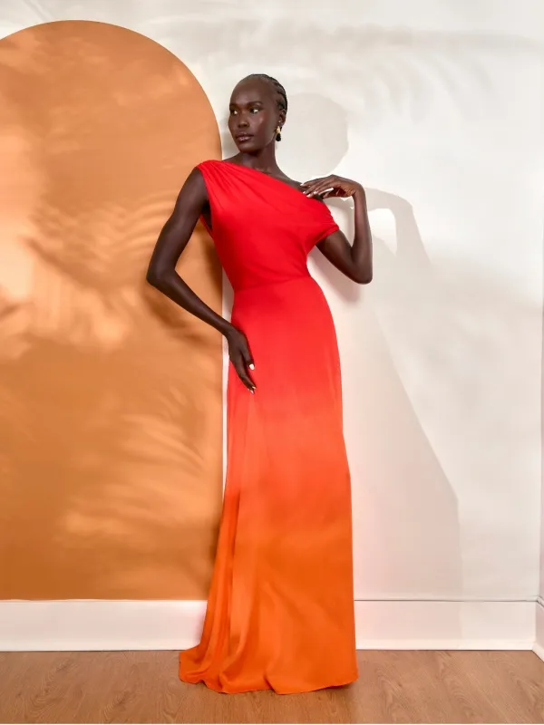 Alba FSC® Certified Viscose Dress - Ombra Sherbet sold by Diarrablu