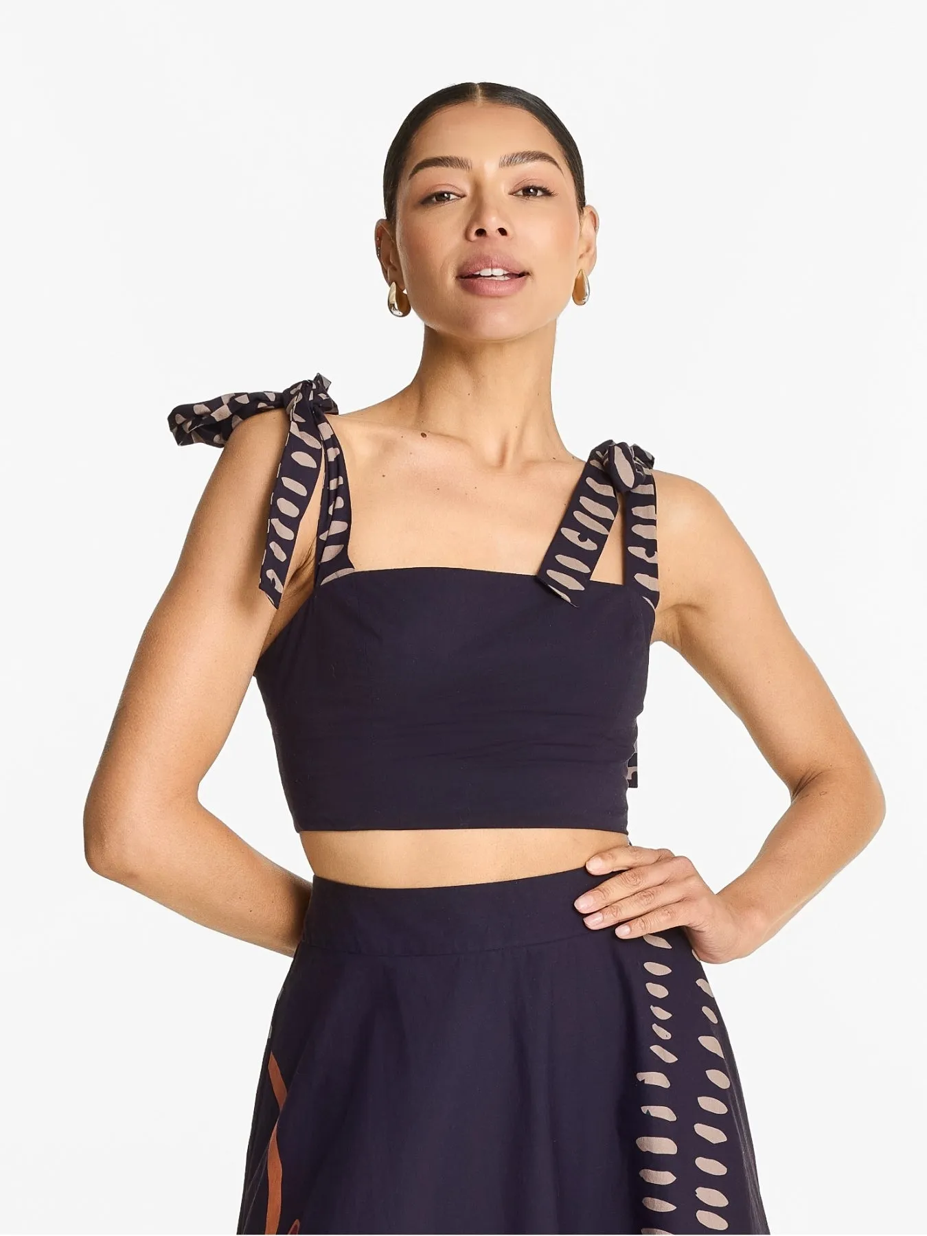 Printed Cotton Poplin Uly Top - Razu Navy sold by Diarrablu product image thumbnail 3