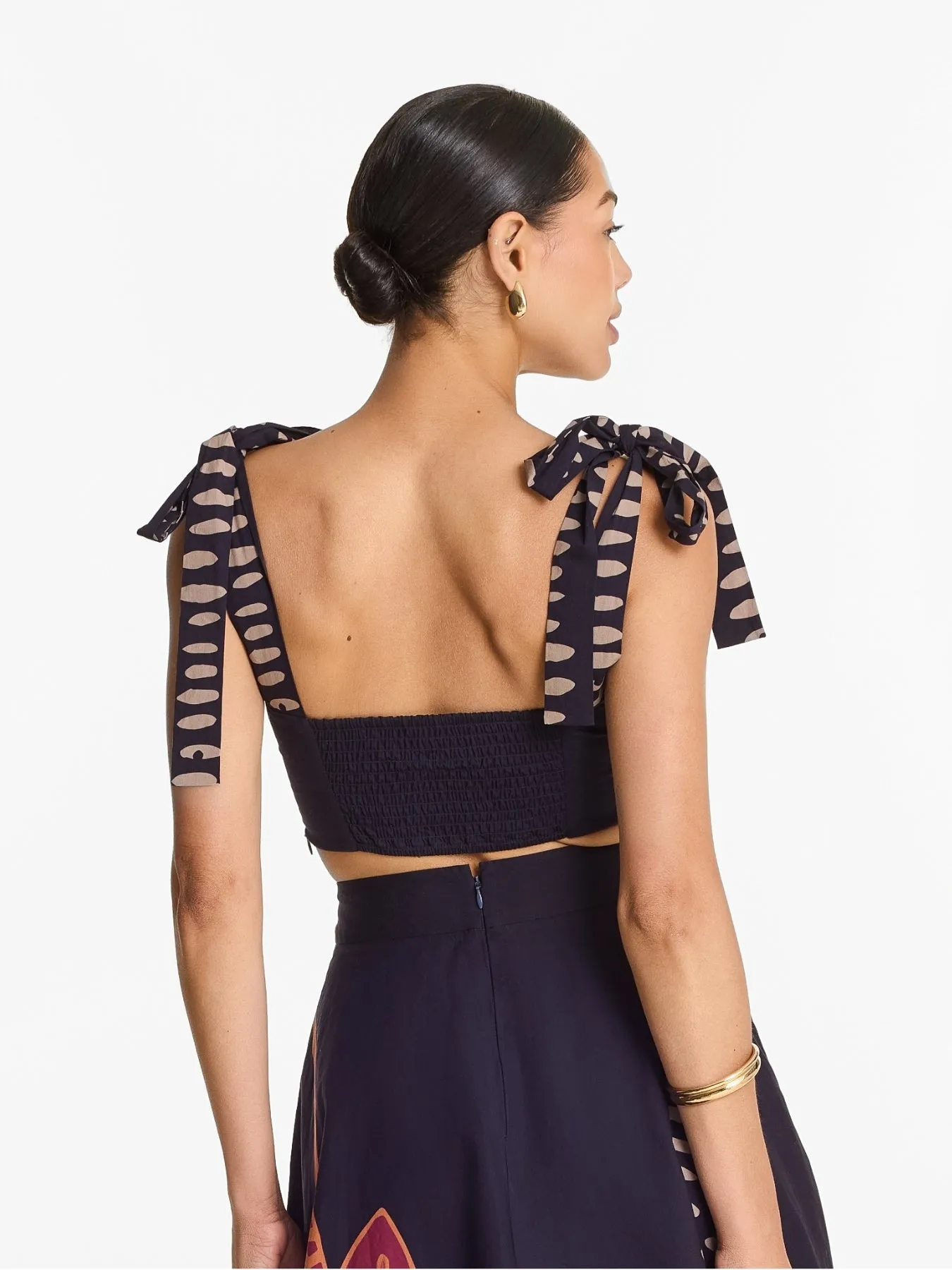 Printed Cotton Poplin Uly Top - Razu Navy sold by Diarrablu product image thumbnail 5