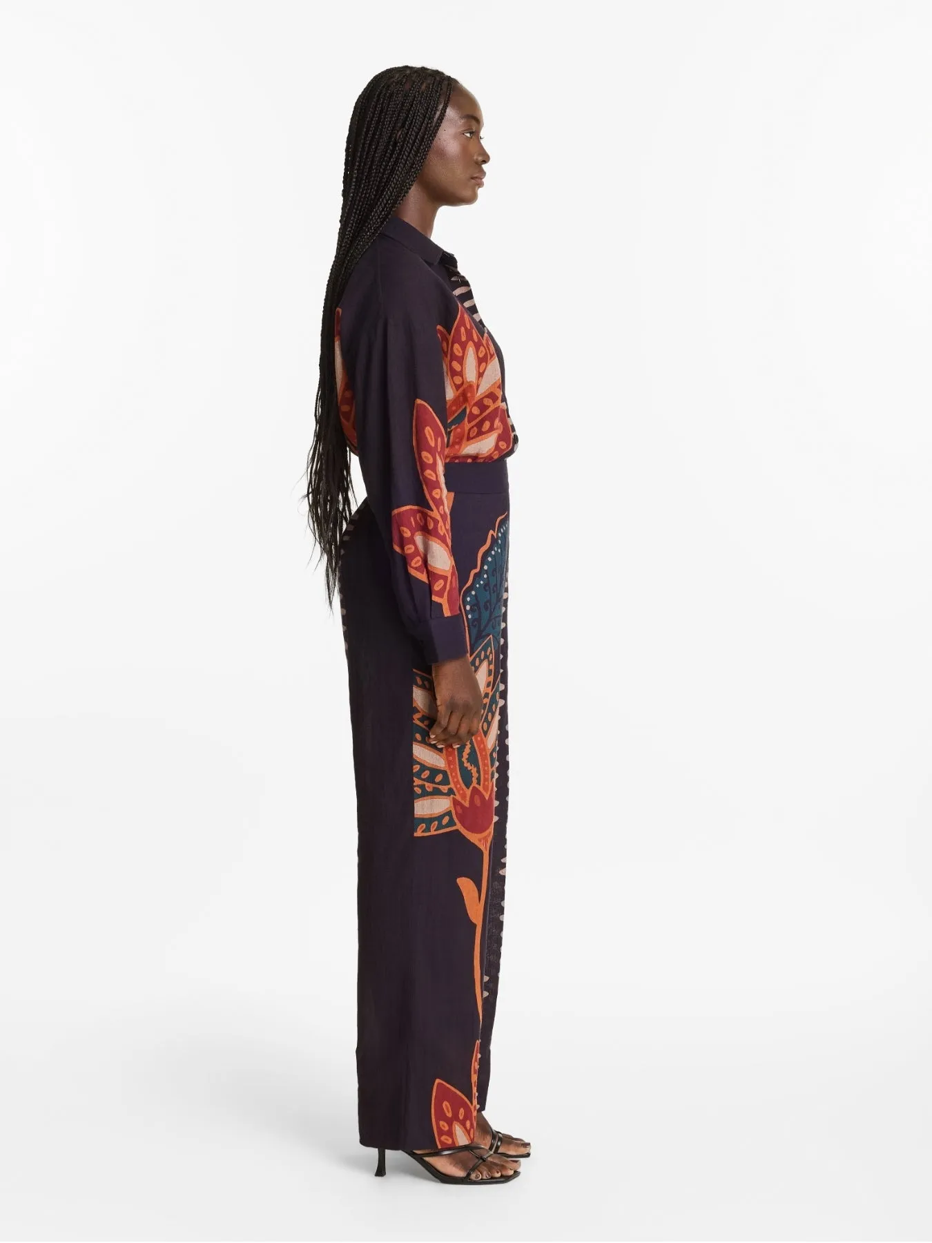 Printed Linen Tova Pants - Razu Navy sold by Diarrablu product image thumbnail 4