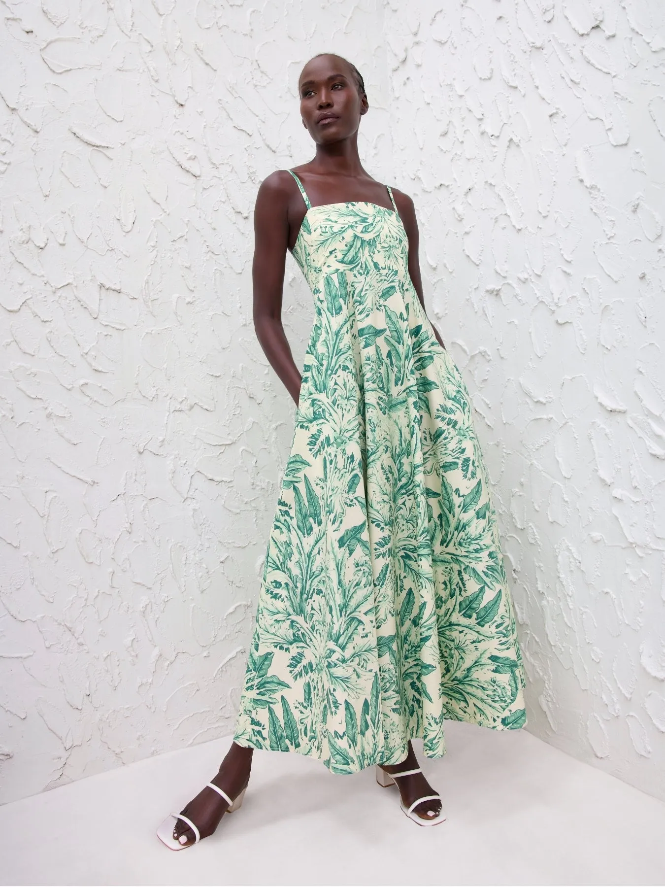 Printed Cotton Poplin Oria Dress - Toile Olive sold by Diarrablu