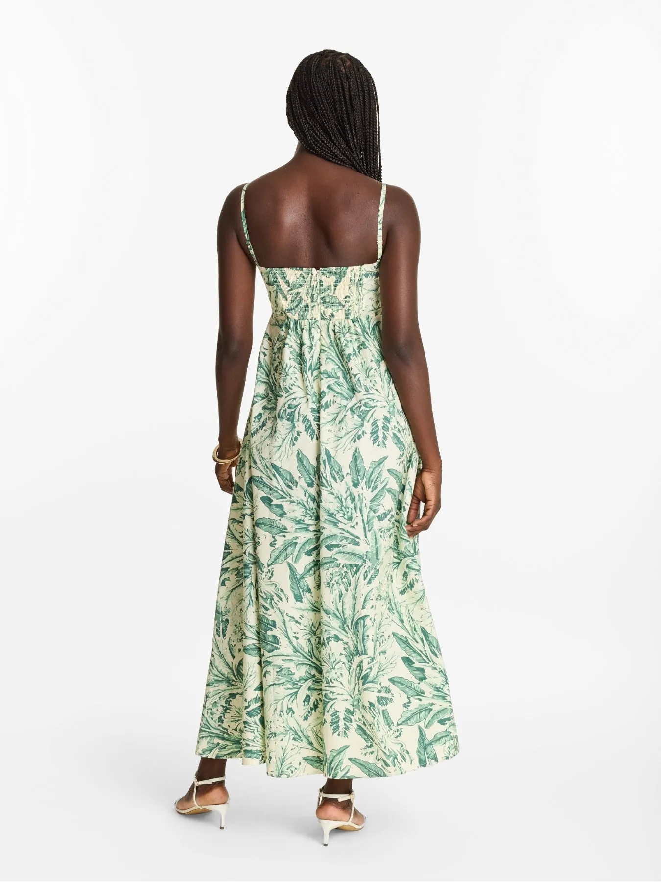 Printed Cotton Poplin Oria Dress - Toile Olive sold by Diarrablu product image thumbnail 5