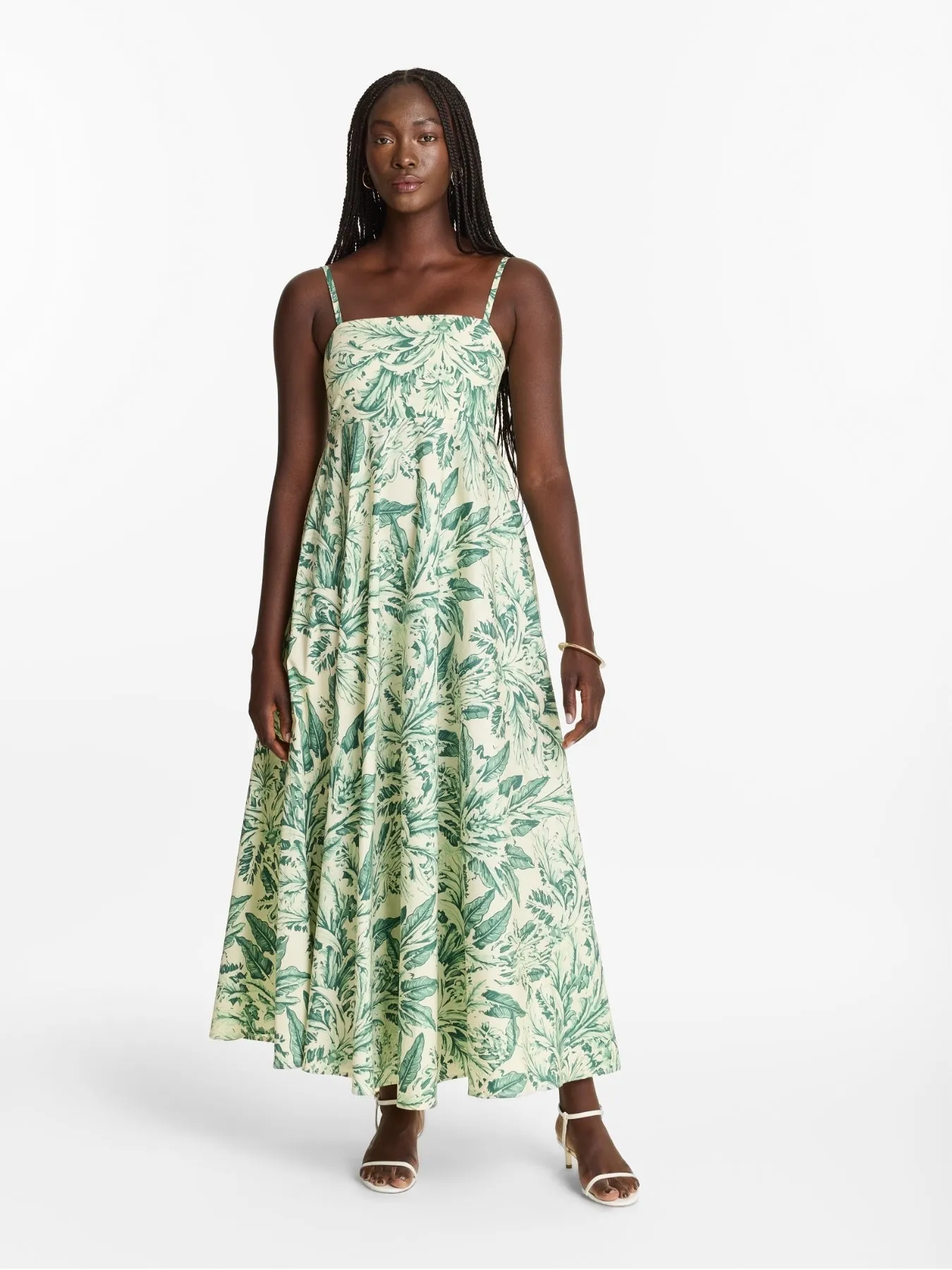 Printed Cotton Poplin Oria Dress - Toile Olive sold by Diarrablu product image thumbnail 3