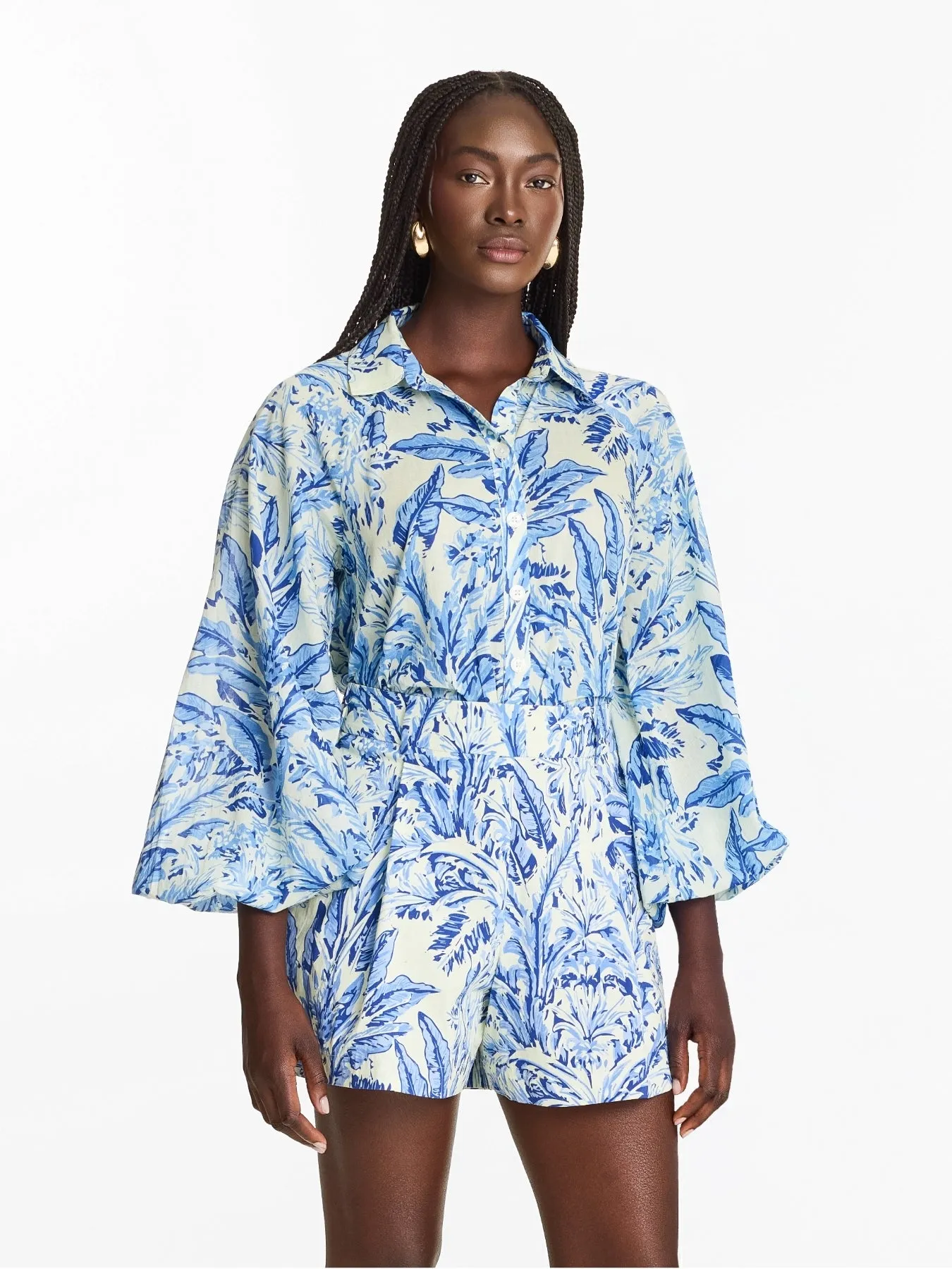 Printed Cotton Voile Nora Shirt - Toile Blu sold by Diarrablu product image thumbnail 3