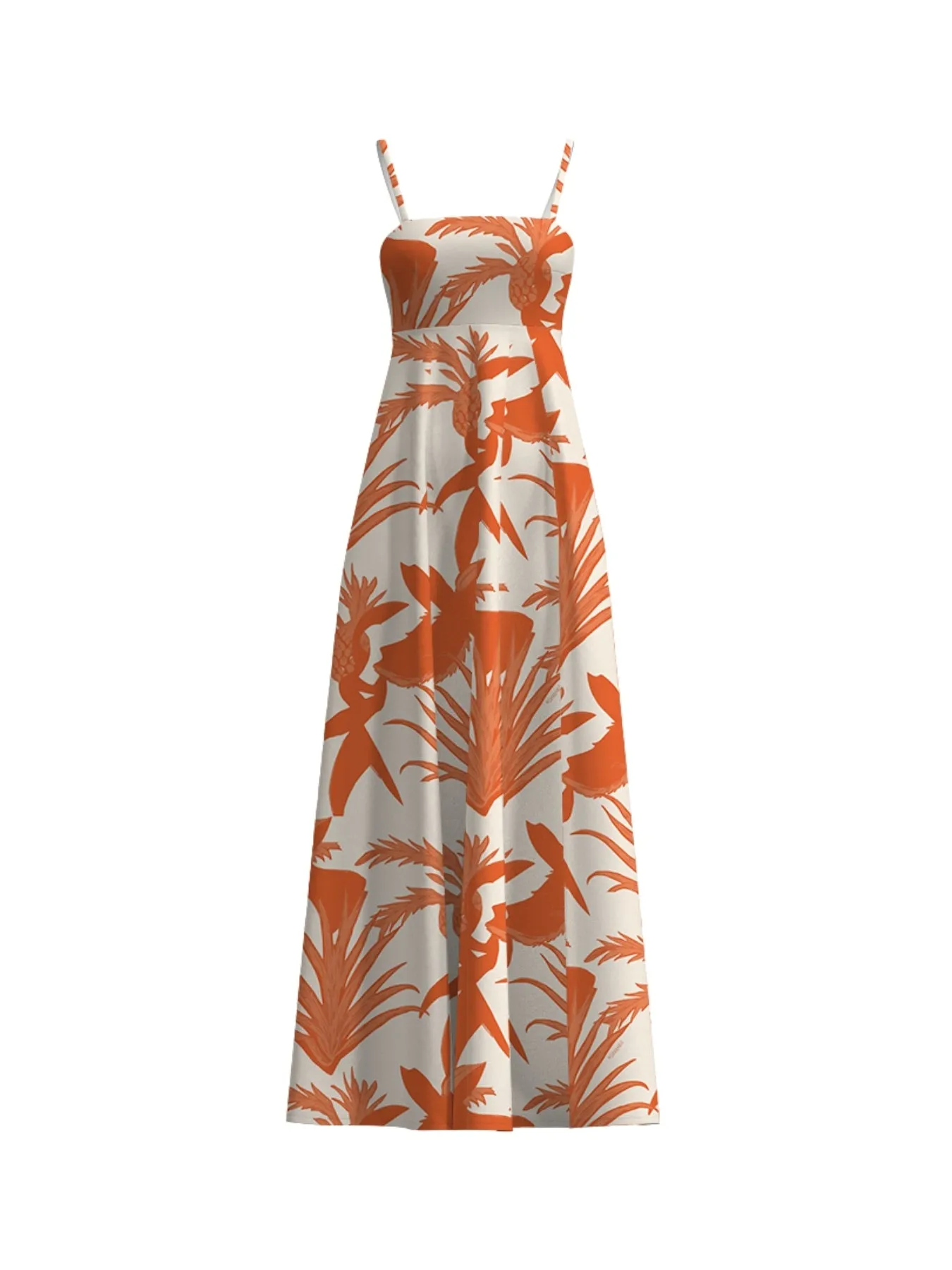 Printed Cotton Poplin Oria Dress - Tiki Orange sold by Diarrablu product image thumbnail 2