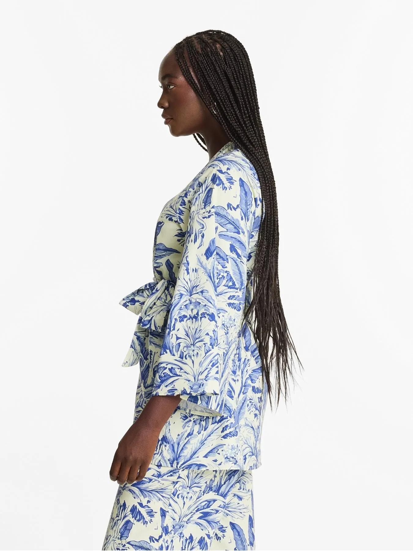 Printed Cotton Poplin Mini Kimono - Toile Blu sold by Diarrablu product image thumbnail 5
