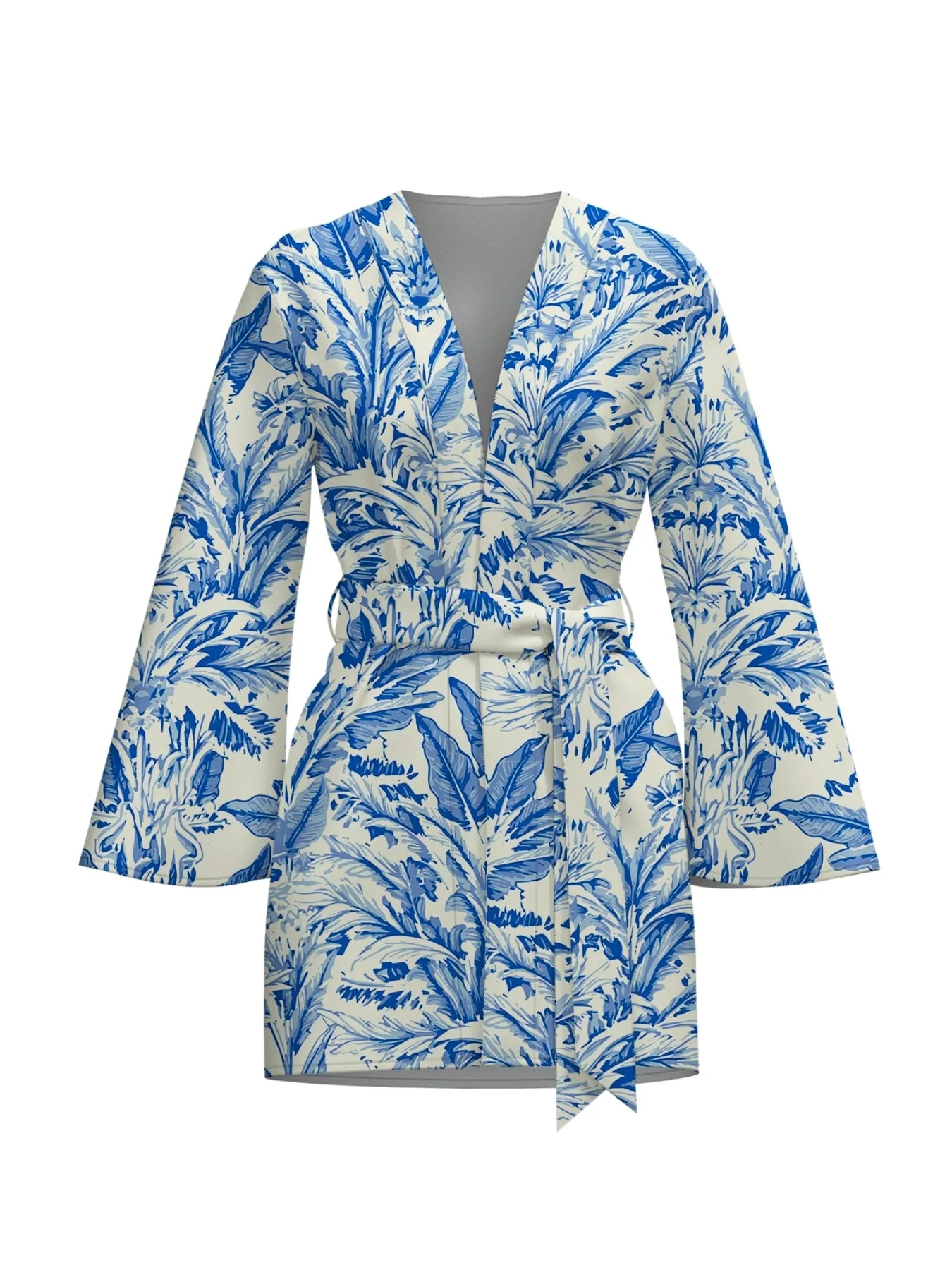 Printed Cotton Poplin Mini Kimono - Toile Blu sold by Diarrablu product image thumbnail 2