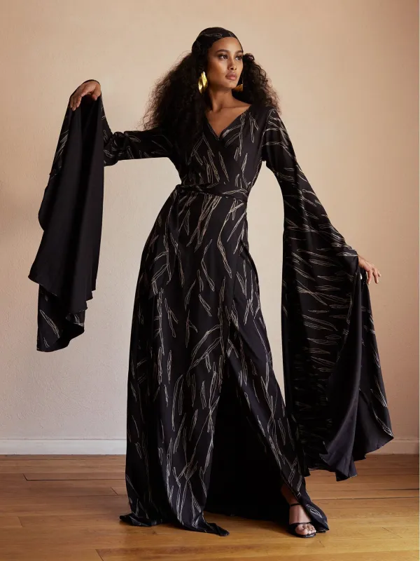 Maya Dress - Scribble Noir sold by Diarrablu