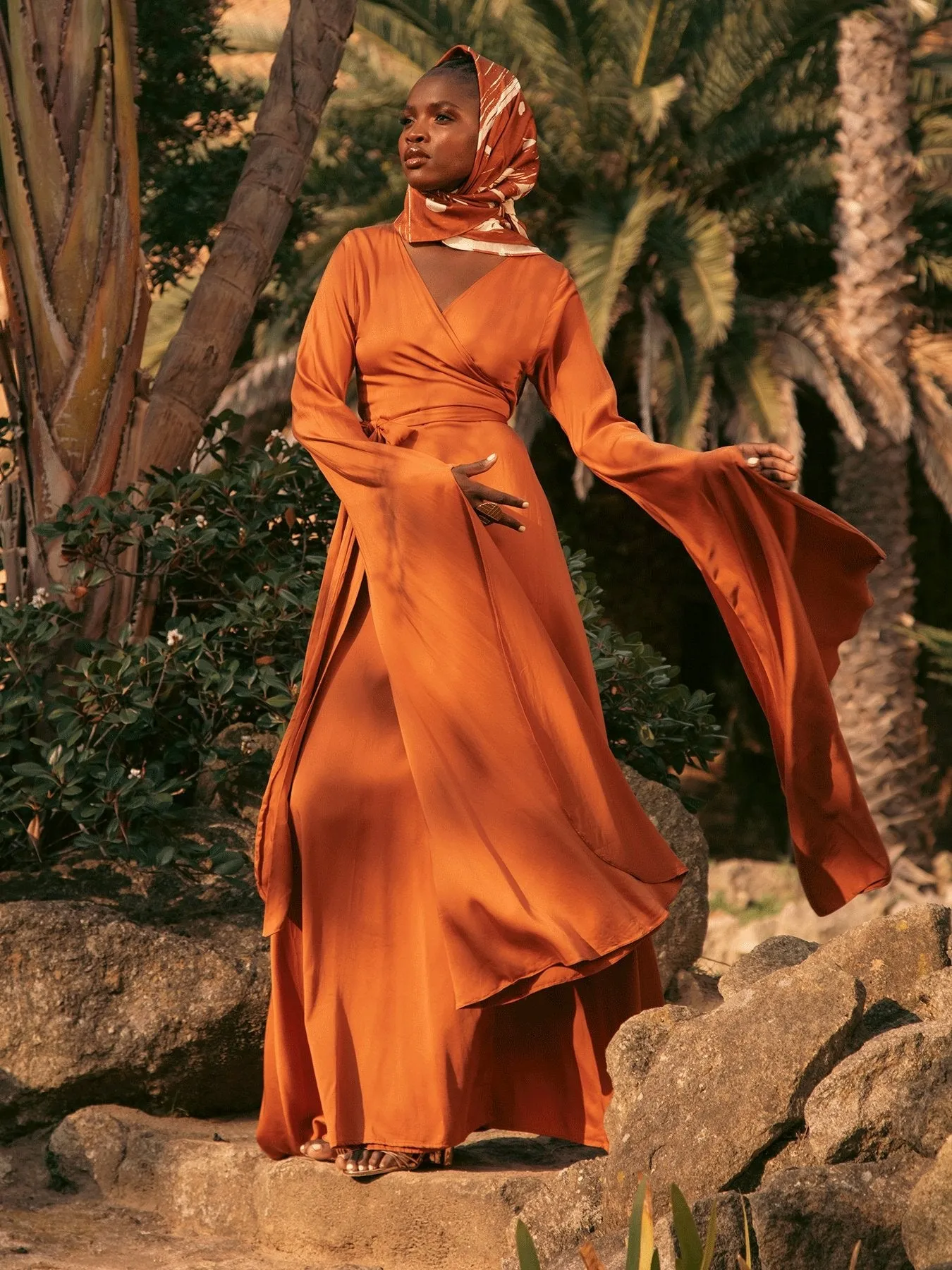 Sustainable Maya Dress - Solid Rust sold by Diarrablu product image thumbnail 4