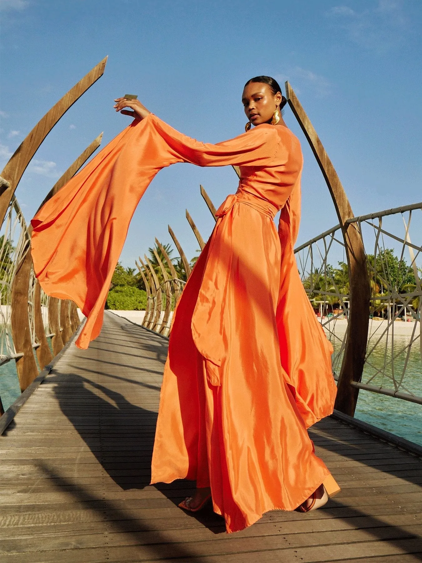 Sustainable Maya Dress - Solid Coral sold by Diarrablu product image thumbnail 5