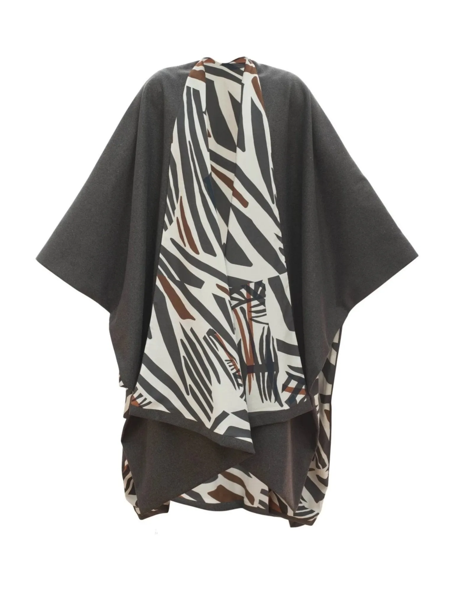 Reversible Amy Ben Poncho - Zena White sold by Diarrablu