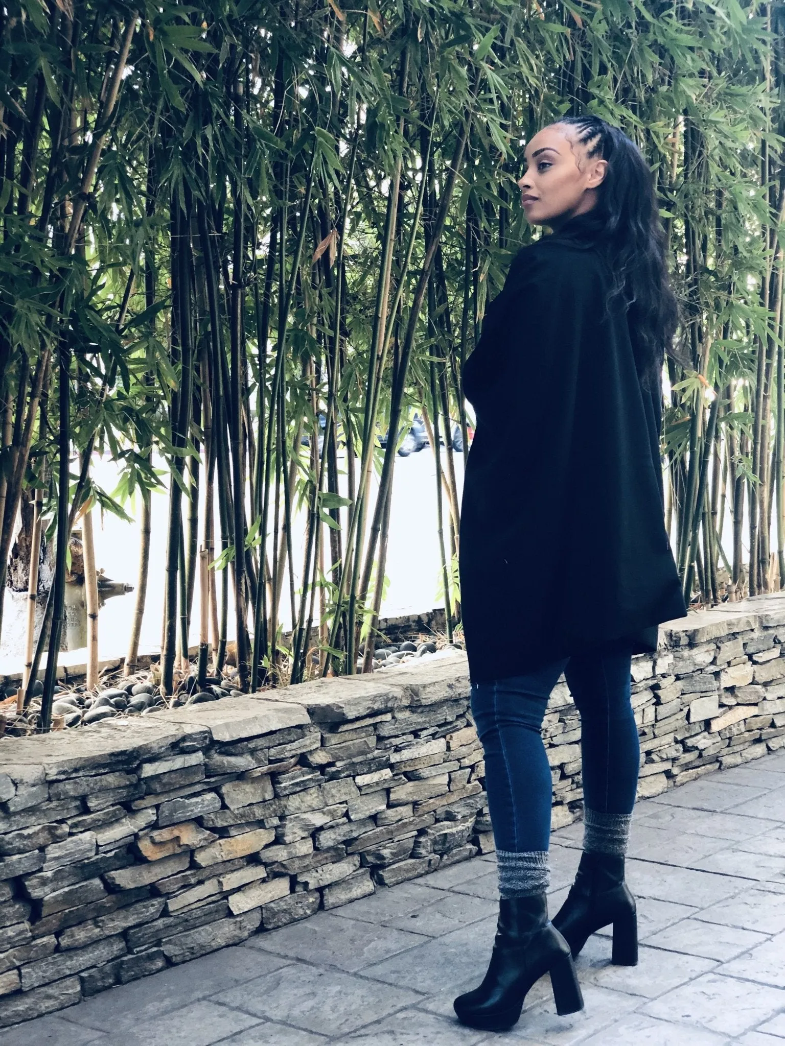 Reversible Amy Ben Poncho - Sokhna Black sold by Diarrablu product image thumbnail 3