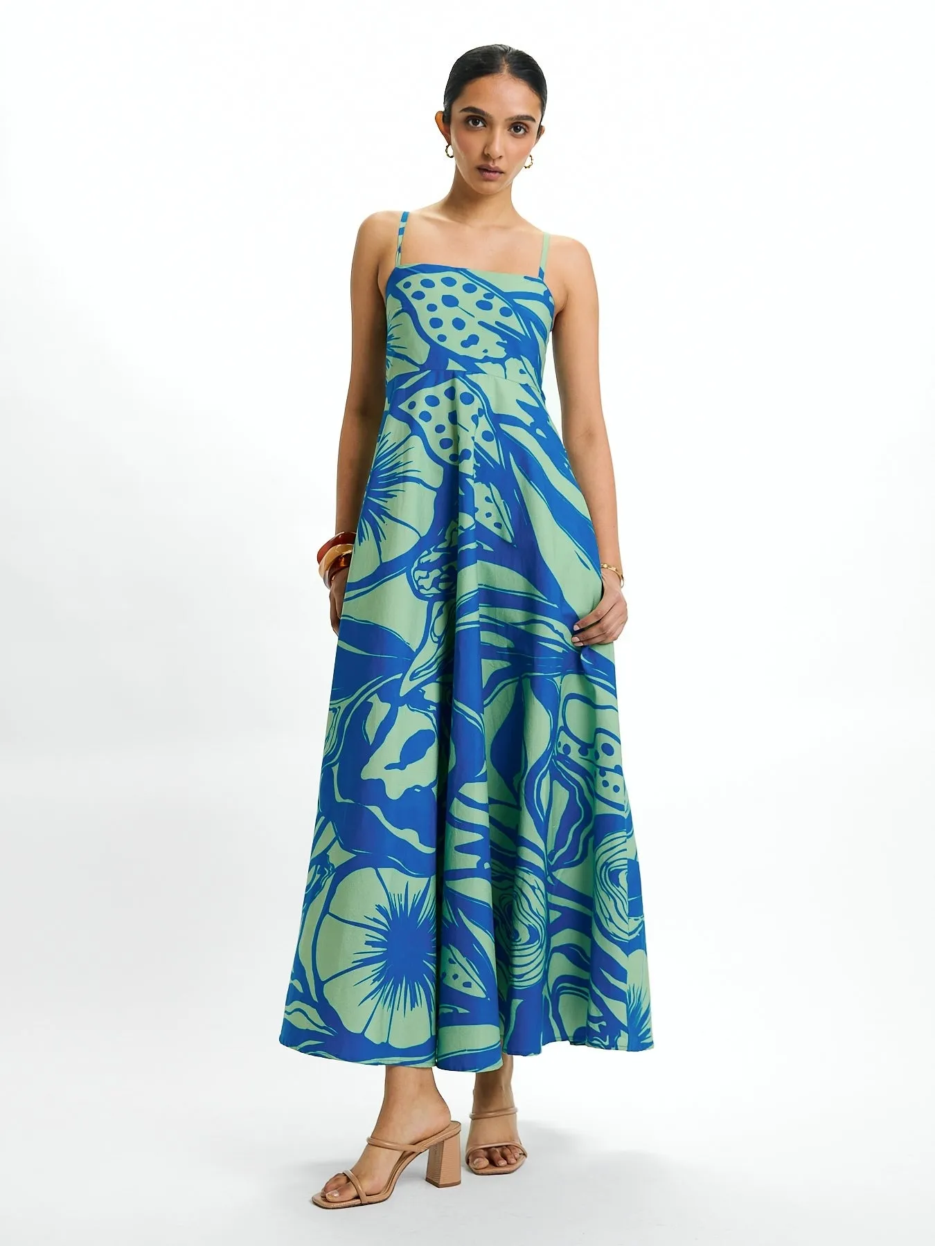 Printed Cotton Poplin Oria Dress - Tima Mint sold by Diarrablu product image thumbnail 4