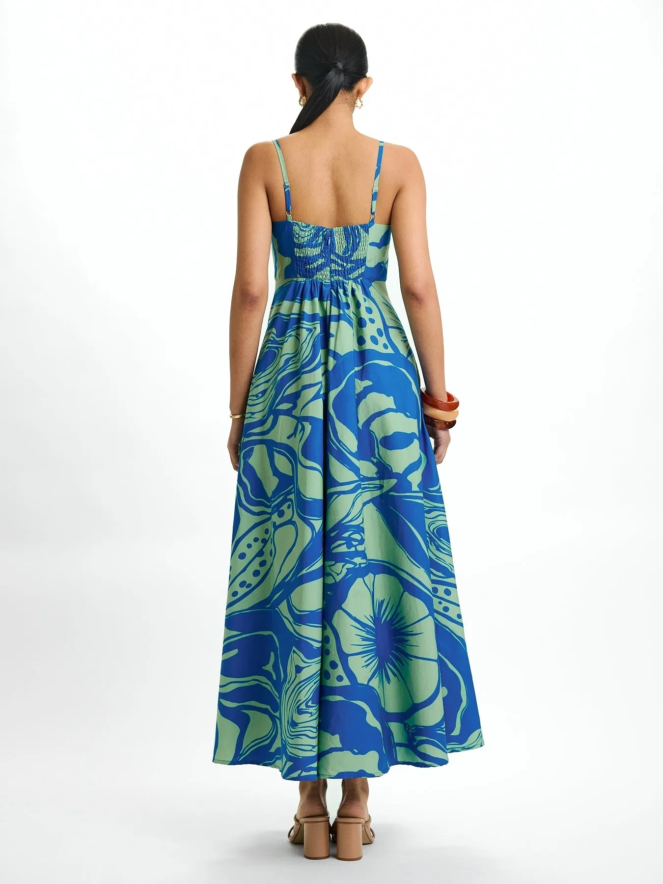 Printed Cotton Poplin Oria Dress - Tima Mint sold by Diarrablu product image thumbnail 5