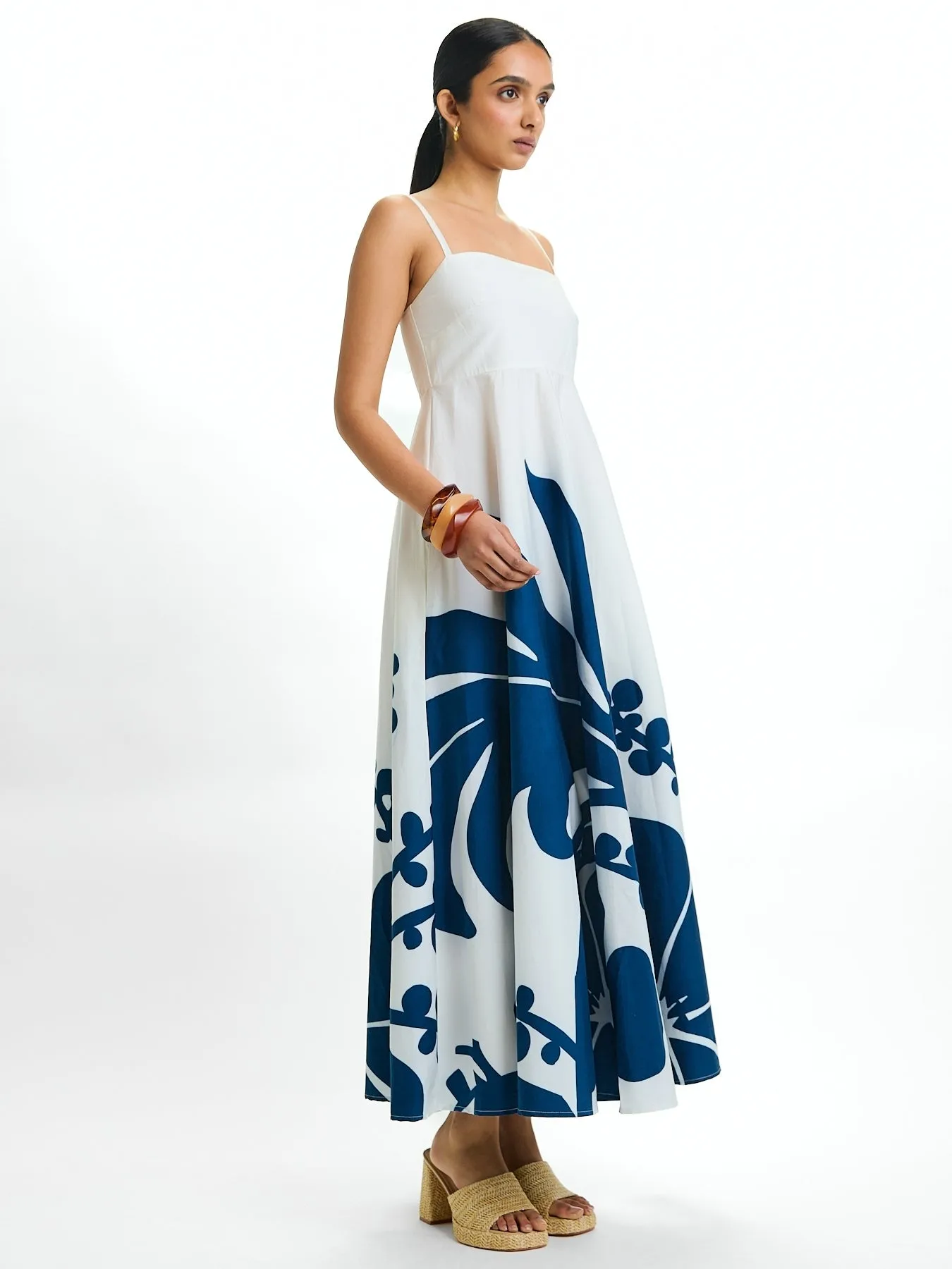 Printed Cotton Poplin Oria Dress - Ula Navy sold by Diarrablu product image thumbnail 4